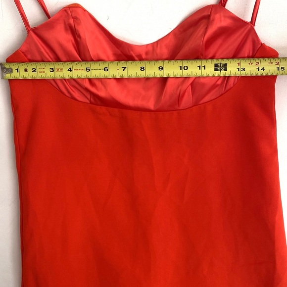(A56) NEW Free People Coral Minidress with satin sweetheart trimmed, Sz XS, NWOT - Picture 11 of 16